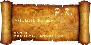 Polatsik Kálmán névjegykártya